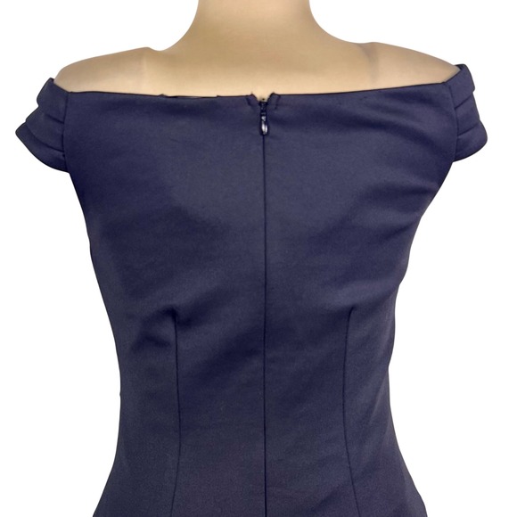 Venus Ruffle Detail Dress Medium Little Black Dress Holiday Party Wedding Guest - Picture 9 of 16